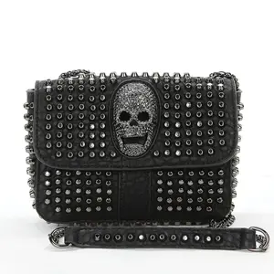 Studded Skull Shoulder Bag