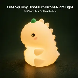 2026 Trending Dinosaur Pet Calming Lamp, Soft SiliconeTap Light for Dogs & Cats,Pet Friendly Dinosaur Lamp,Rechargeable Cordless Pet Calming Lamp,Soft Silicone TapLamp for Pet Anxiety Relief & Sleep,