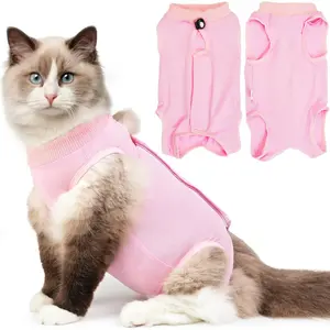 Cat Recovery Dress is suitable for abdominal wounds, post-surgery cat jumpsuit, cat recovery set for female conical shame substitute to prevent cat licking.