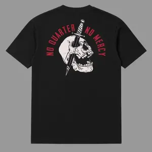 No Quarter No Mercy Tactical Skull T-Shirt for Men, Military Inspired Warrior Graphic Tee, Bold Streetwear Apparel, Hardcore Mindset Clothing, Patriotic Veteran Gift Idea