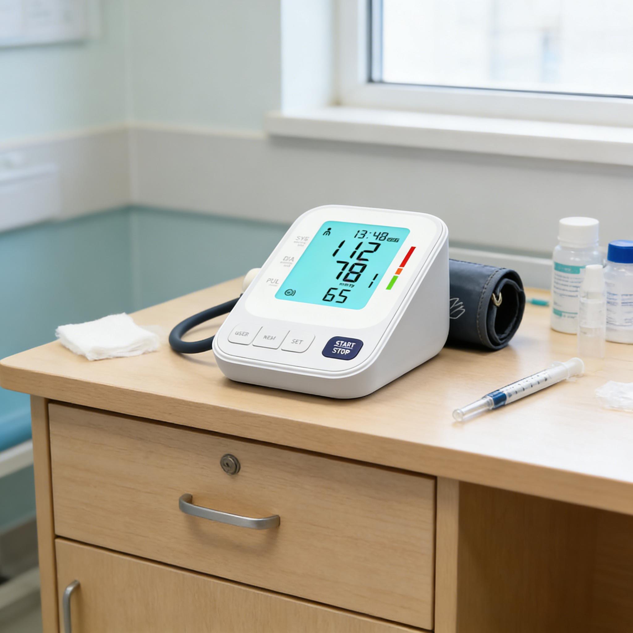 Digital Blood Pressure Monitor with LCD Display, Adjustable Arm Cuff, Accurate Reading, Smart Storage, Portable Automatic BP Meter for Home Use & Travel