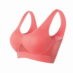 Women's Seamless Sports Bra Top, Breathable Push Up Medium Support Fitness Bra with Removable Padded, Comfortable Stretchy Workout Bra for Running, Gym, Yoga & Daily Active Wear