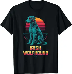 Retro Irish Wolfhound T-Shirt | Unisex Cotton T-Shirt | Unique Gift Tee