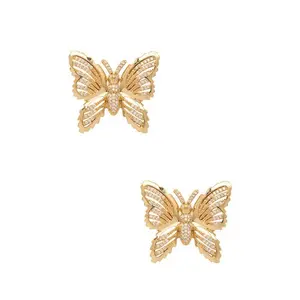 CZ Iconic Butterfly Post Back Stud Earrings
