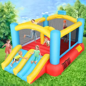 Whubefy Inflatable Bounce House with Double Slide, 13ft X 9ft Jumping Castle, Blower Included, Large Bounce Area/Obstacle/Basketball Hoop, Bouncy House Indoor & Outdoor Party Gift for Kids，Christmas Gifts