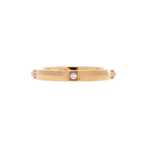 Pre-owned Tiffany & Co. True Band Ring 18K Rose Gold with Diamonds 2.5mm by Rebag