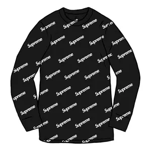 Supreme Hanes Thermal Crew (1 Pack) Black Logos (men) by StockX