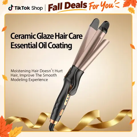 Labhairs 2-in-1 Ceramic Coating Multifunctional Styler - Hair Straightener & Heated Curler for Adults, 2 Heat Settings (356°F-392°F), Safety Lock Switch, Temperature Lock, Frizz Control, Silky Results, US Plug, Curls & Coils, Daily Hairstyle, Beach Waves