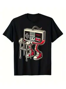 Graphic Round Neck Short Sleeve Fitted T-Shirt for Men and Women, Unisex Stylish Casual Summer Top for Everyday Wear, Comfortable for Any Occasion