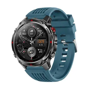 Rugged tactical smartwatch — viral on TikTok, 2026 new model, military-grade IP68 waterproof, Bluetooth calling, heart rate monitor, 100+ sports modes for Android and iOS, suitable for men and women, ideal for outdoor hiking, running, and swimming.