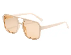White Tea Square Aviator Sunglasses