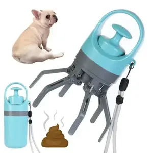 Portable Claw Poop Scooper Dispenser Dog Pooper Scooper with Built-In Poop Bag Pet Supplies