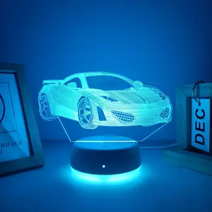 Cool Car Shape 3D Night Light, Touch Switch Color Changing, USB Powered, Ideal Gift, Home Decor Lamp for Living Room Bedroom