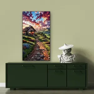 House Pattern DIY Diamond Arts Colorful Painting Kit without Frame, DIY 5D Diamond Arts Colorful Painting Kit, Wall Art Decor for Home Living Room Bedroom, Diamond Painting Kits