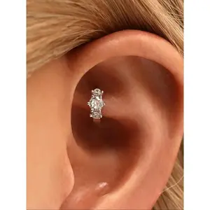 925 Sterling Silver CZ Cartilage Hoops | Rook & Conch Earrings for Women & Men