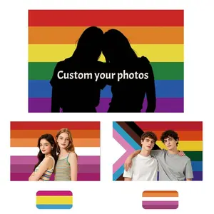 Custom Pride Flag | Personalized LGBT Flag | Upload Your Photo Banner | Lesbian Gay Couple Gift