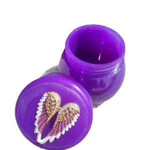 RESIN Bling Angel Wings Purple trinket storage Jar screw on lid decor decorative handmade quality jewelry stash jar Organizer Decor Shiny