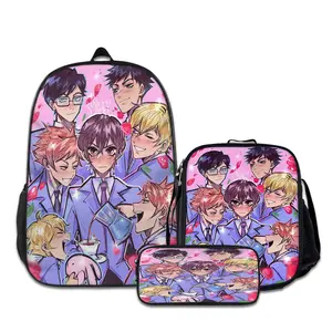 3PCS ouran-high-school-host-club-Backpacks for Girls Set, Cute School Backpack for Girls Boys with Lunch Box and Pencil Case, Aesthetic Bookbag for Teens, Lightweight Classic Backpack for Travel, Work, Picnic A-98