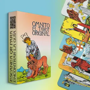 OMNITO Original Tarot Cards in Spanish | 78 Card Deck | Pocket-Sized (4.13" x 2.3") Spanish Deck | Fortune Telling Cards | Classic meanings with online guide for beginners