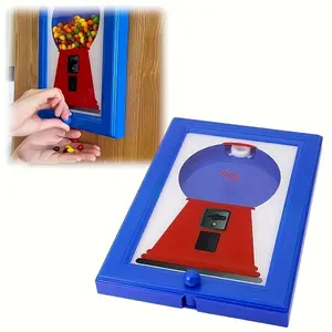 Blue Square Photo Frame Shaped Wall Mounted Candy Dispenser, Hanging Snack Dispenser, Easy Dispensing Storage Box For Candy Nuts Pet Snacks, Creative Home Wall Decoration Ideal Christmas Holiday Gift
