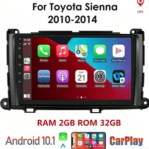 9'' Touchscreen Head Unit Car Video Player for 2011-2014 Toyota Sienna - 2+32G, Wireless CarPlay & Android Auto, AHD Camera, GPS, Bluetooth, FM, DSP, Car Video Players