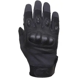 Black - Carbon Fiber Hard Knuckle Gloves Tactical Cut & Fire Resistant Full Finger