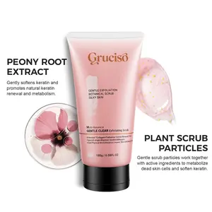 Gruciso’s plant-based face & body scrub provides gentle dual exfoliation to remove dull skin and reveal a smoother glow. Enriched with collagen, trehalose, and allantoin for hydrated, calm, silky skin.