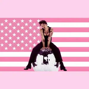 Harry Styles Pink Aesthetic Wall Flag Decor – Pop Star Bedroom Banner, Viral Fan Room Poster, Music Lover Gift, Aesthetic Room Decor