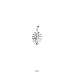 Monstera Pendant in White Gold - 13.5mm