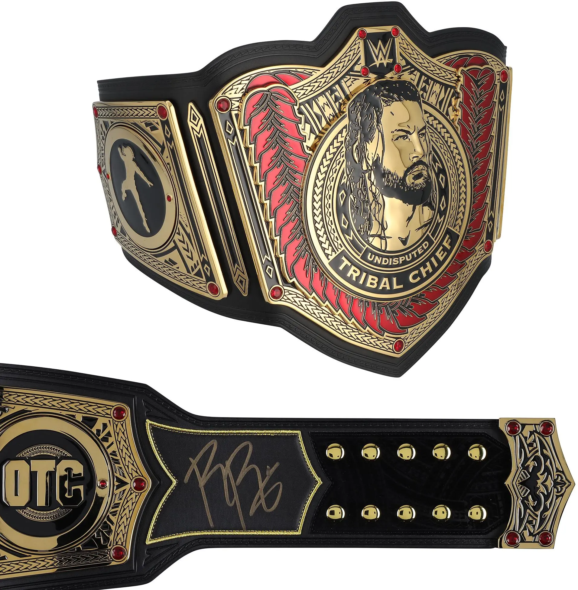 Roman Reigns WWE Autographed Tribal Chief Replica Championship Title Belt - Fanatics Authentic Certified