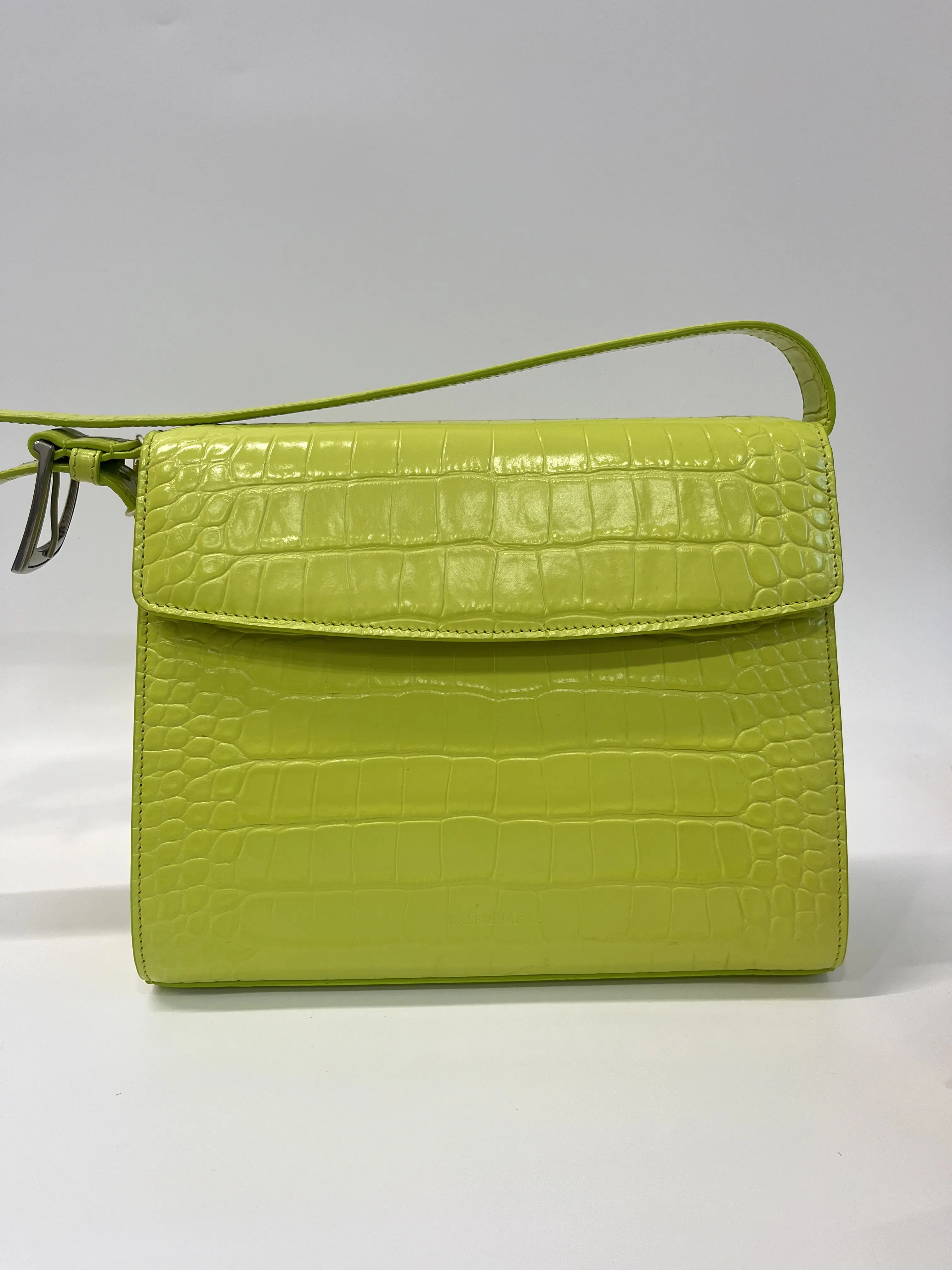 Pre-owned Balenciaga Leather Light Green Shoulder Bag, Style No. 17318356