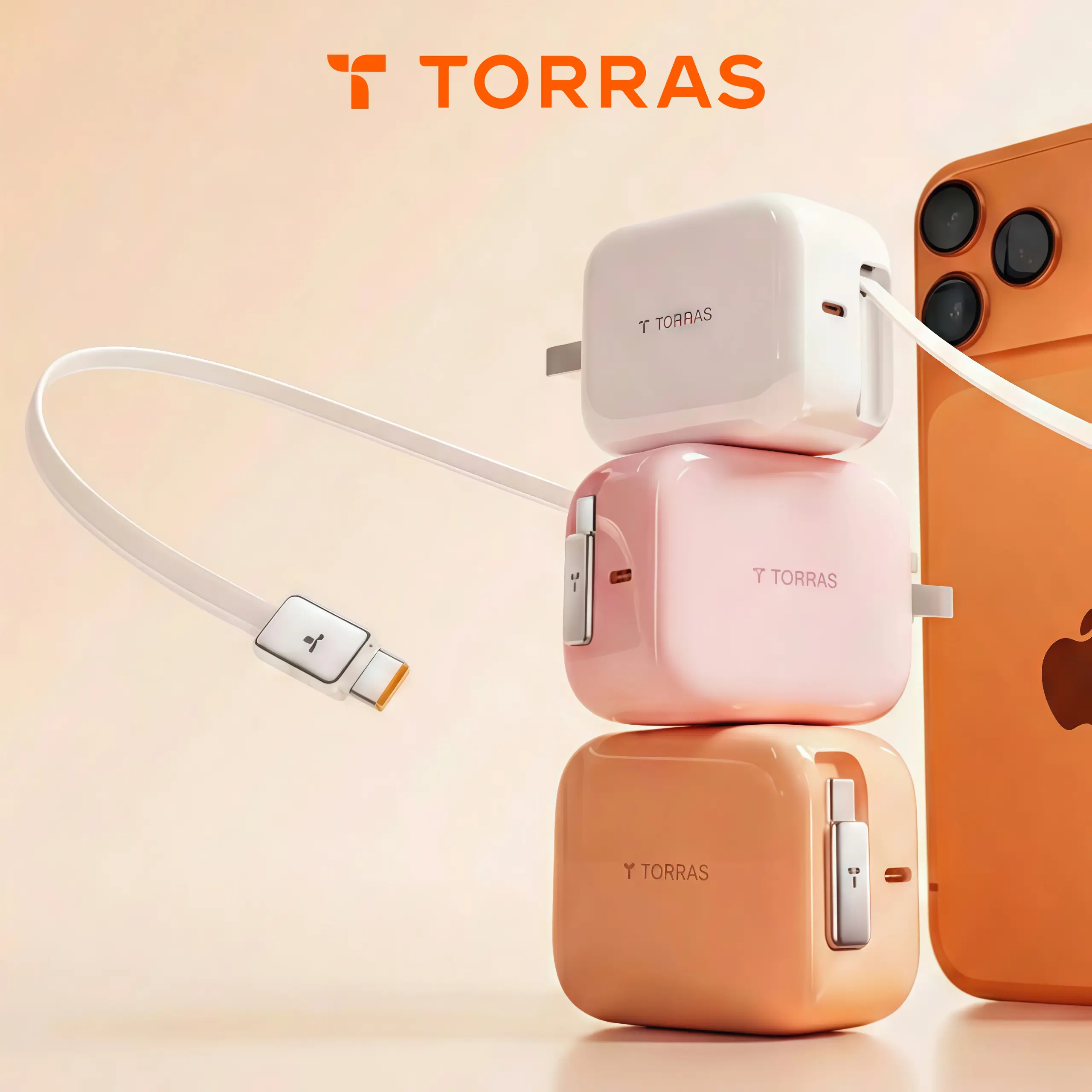 TORRAS 40W Retractable Cable & Foldable Plug for iPhone 17 Cool Charge ...