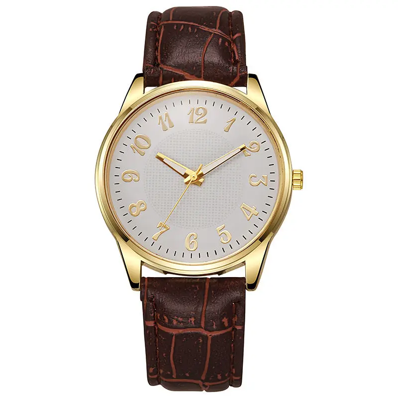 Classic Business Watch – Gold Case & Leather Strap