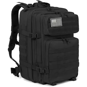 JSERYISGN 45L Hiking Daypack Backpack Rucksack Bag for Men and Women Tactical Large Capacity Traveling Camping Hand Wash Only