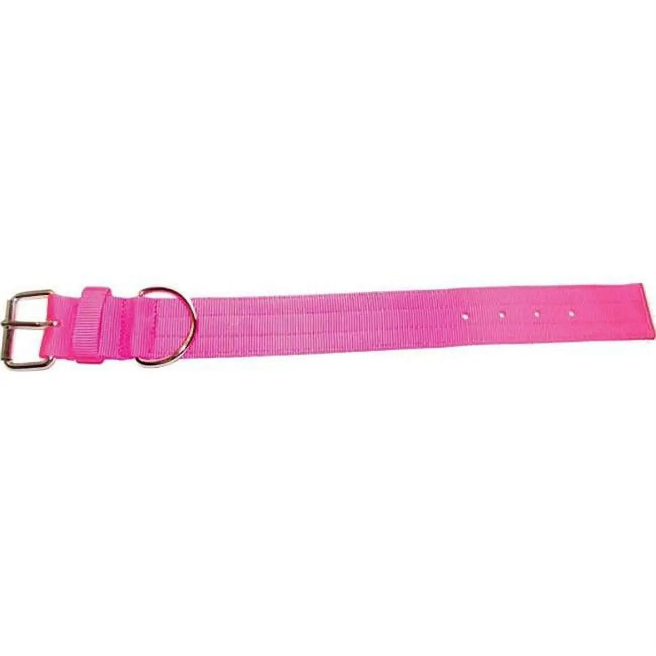 Leather Brothers 200N-NPK27 Bravo 2-Ply Nylon Dog Collar - 2x27 in., Neon Pink, Nylon Fabric, Bright Visibility