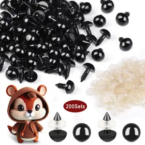 200Sets 8mm Safety Eyes for Crochet Amigurumi Stuffed Animals Plastic Craft Eyes with Washers for Crocheting Doll Eyes Making, Handicraft for Crochetdoll, Handmade Crafts