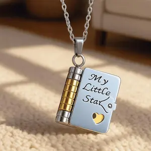 My Little Star Book Pendant Necklace for Daughter Son Lightweight Durable Zinc Alloy High Polish Plating Tarnish Resistant Gift for Birthdays Graduations Holidays， Christmas gift