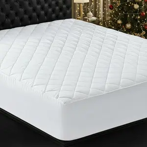 Utopia Bedding Quilted Fitted Queen Mattress Pad, Soft & Elastic Fit Mattress Protector, Stretches Deep and Durable White Fiberfill Polyester