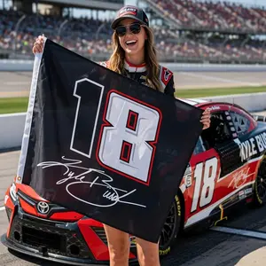 Kyle Busch Number 18 Racing Flag