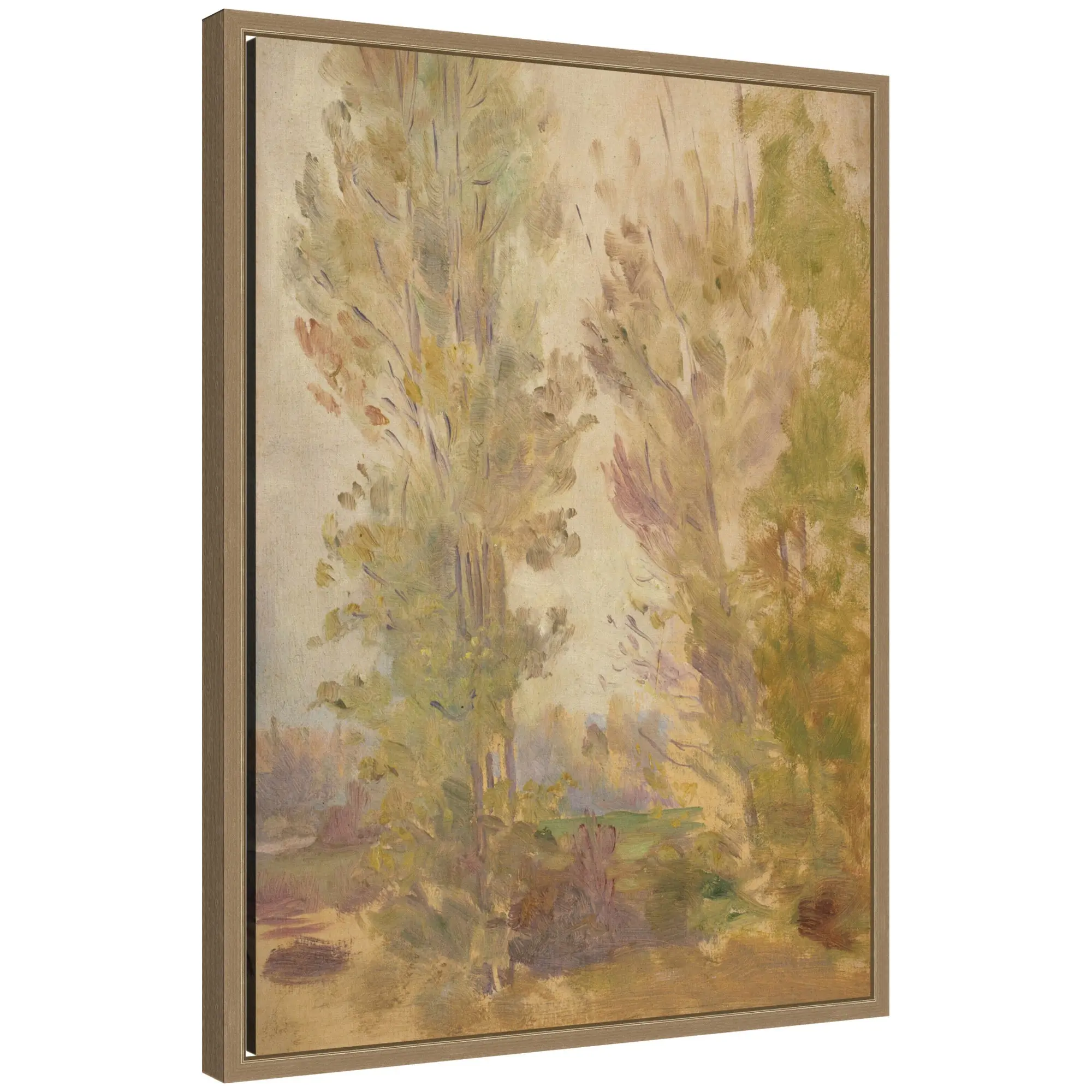 Lakeside Landscape Waterway Square by Nostalgia Prints Framed Canvas Wall Art Print