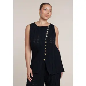 ELOQUII Women's Plus Size Pointelle Stitch Sweater Vest