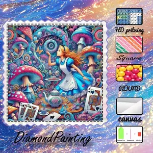 5D-DIY, Diamond Art Tools, Velvet Canvas, Diamond Art, Diamond Painting, Square Round Diamond Painting Kit, Mushroom AB Diamonds, Fairy Dust Diamonds, Home Decoration, Handmade Diamond Art Painting Kit, Special Craft Diamond Art Kit