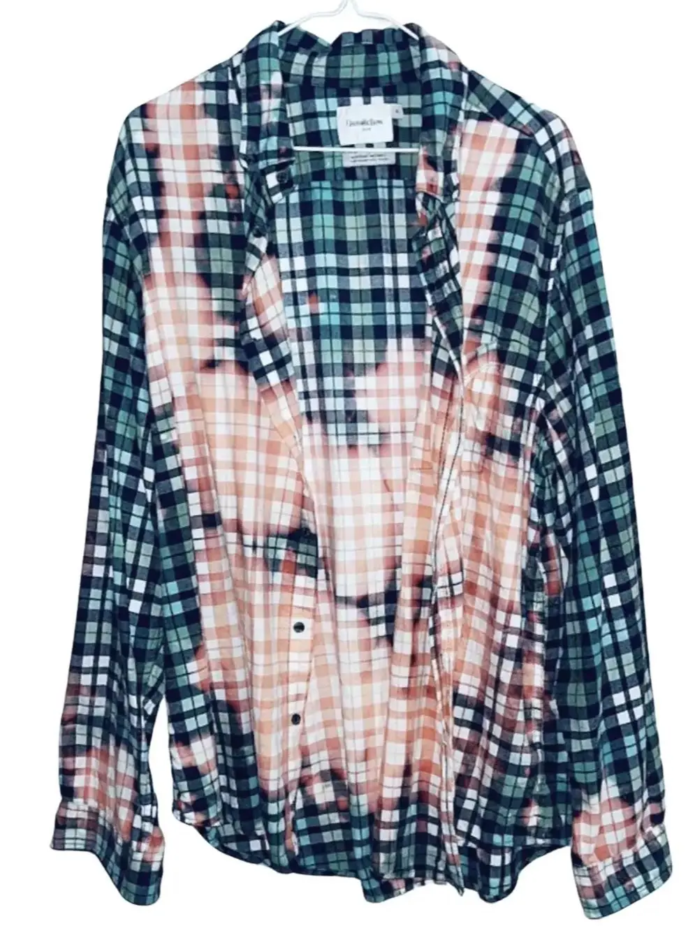 Teal/Peach Vintage Bleached Flannel (XL)