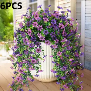 6pcs Artificial Flowers Set, Realistic Hanging Decorations, Ideal for Weddings, Holidays, Home Décor, Durable All-Season Fake Flowers, Artificial Flower Arrangements, Artificial Bouquets