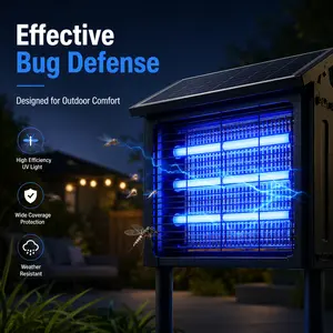 Safe Non-Toxic Solar USB Insect Light, 3 LED Tubes Hanging/Stake, Quiet Outdoor Repellent Lamp for Elderly Patio Garden Daily Use