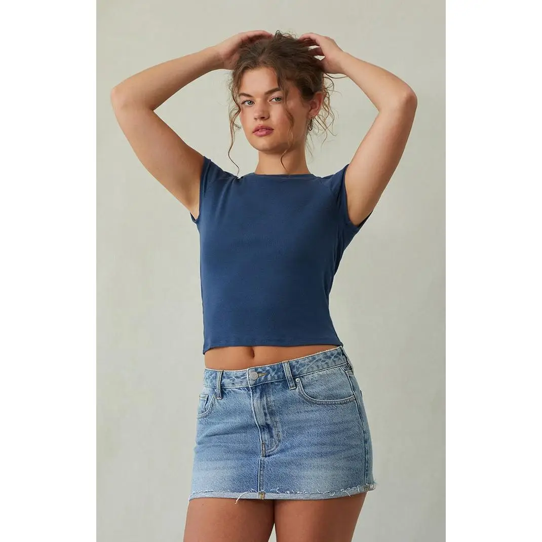 Pacsun Women's Lara Light Indigo Low Rise Denim Mini Skirt - Multicolor