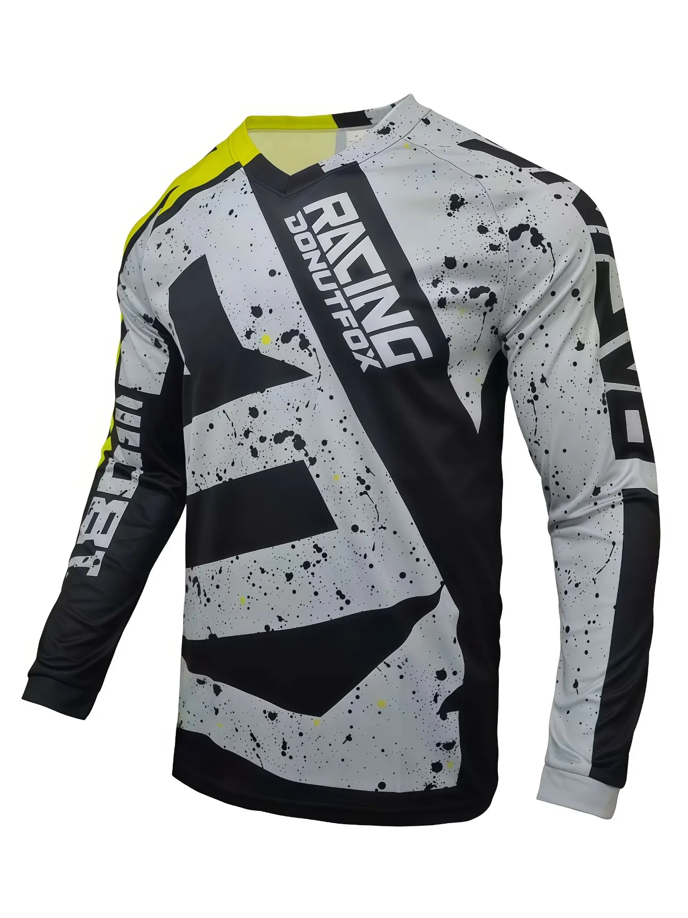 DONUTFOX Men's Quick-Dry Mountain Bike MTB Cycling Jersey, Polyester Jersey, Breathable Anti-Sweat Sport Shirt, Lightweight Moisture-Wicking Racing Apparel, Cycling Sports Wear, Sports Top, Sports Clothing