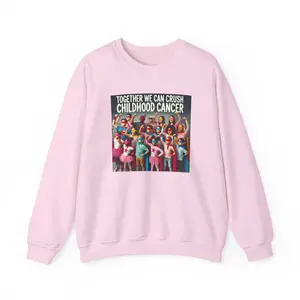 Cute Superhero Kids Uniting to Fight Childhood Cancer, Cancer Awareness Sweatshirt, Childhood Cancer Fundraiser Jumper, Cancer Awareness Clothing, Cancer Charity Support Top,
