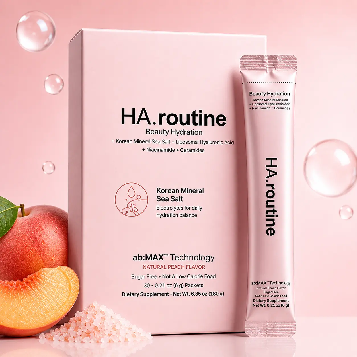Beauty Hydration Electrolytes Powder, Sugar Free Hydration Packets with Hyaluronic  Acid, Niacinamide & Ceramides, Skin Hydration & Barrier Support, 30 Servings