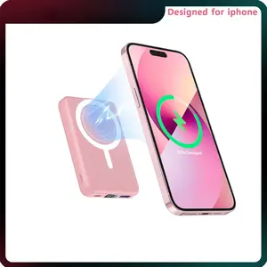 Podoru Magnetic Portable Power Bank, 10000mAh for MagSafe Battery Pack Fast Wireless Mobile Charger with USB-C Cable for iPhone 17/16/15/14/13/12 Series